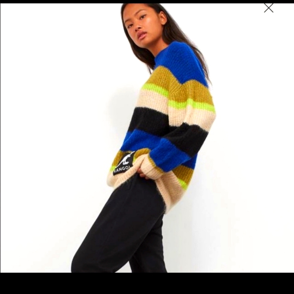 NWT Kangol x H&M Stripped Pullover Sweater.